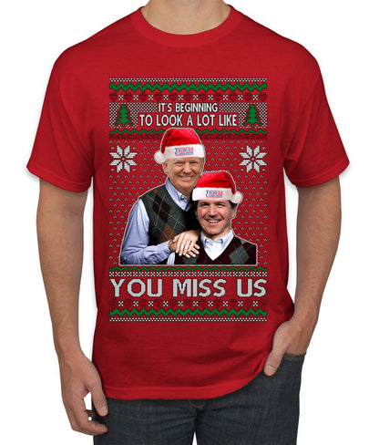 Trump Carlson 24 Beginning To Look Like You Miss Us, Christmas Gifts, Funny Xmas Gift Idea, Ugly Christmas Sweater Men's T-Shirt