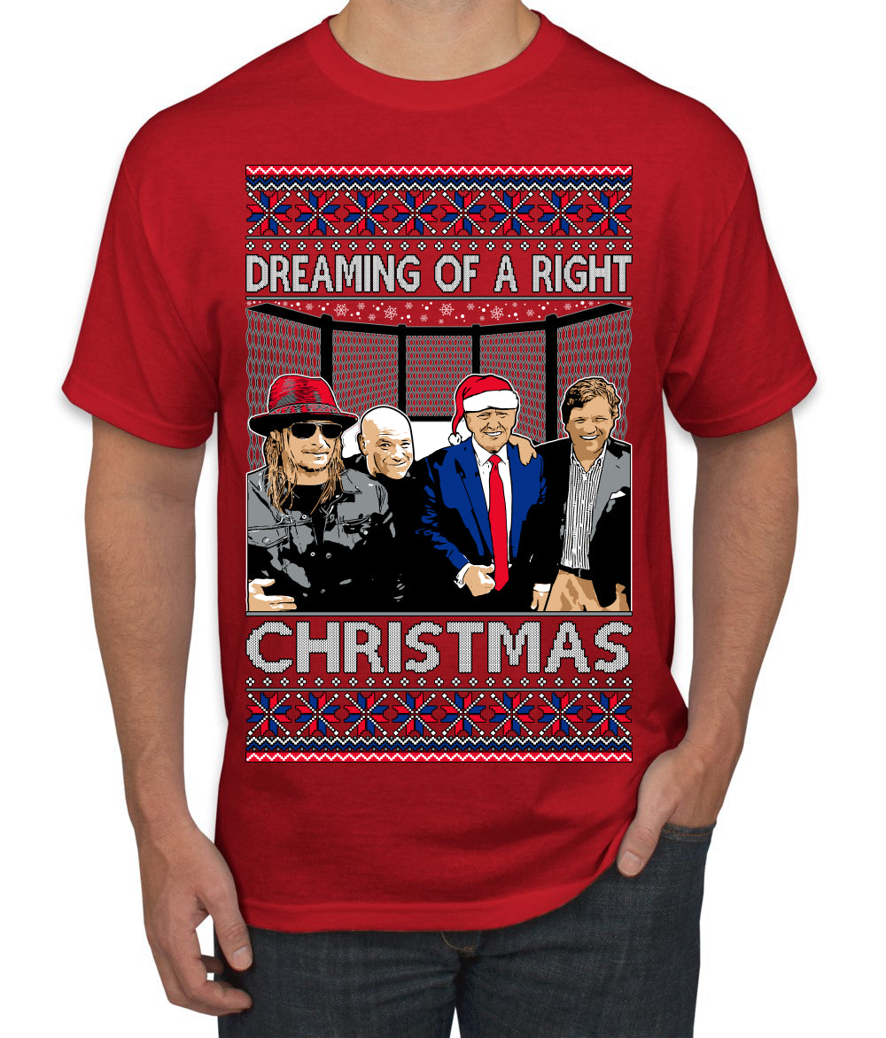 Dreaming Of A Right Christmas, Trump 2024 ,  Christmas Gifts, Funny Xmas Gift Idea, Ugly Christmas Sweater Men's T-Shirt