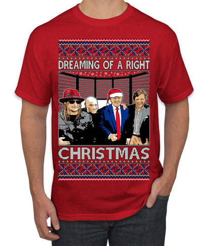 Dreaming Of A Right Christmas, Trump 2024 ,  Christmas Gifts, Funny Xmas Gift Idea, Ugly Christmas Sweater Men's T-Shirt