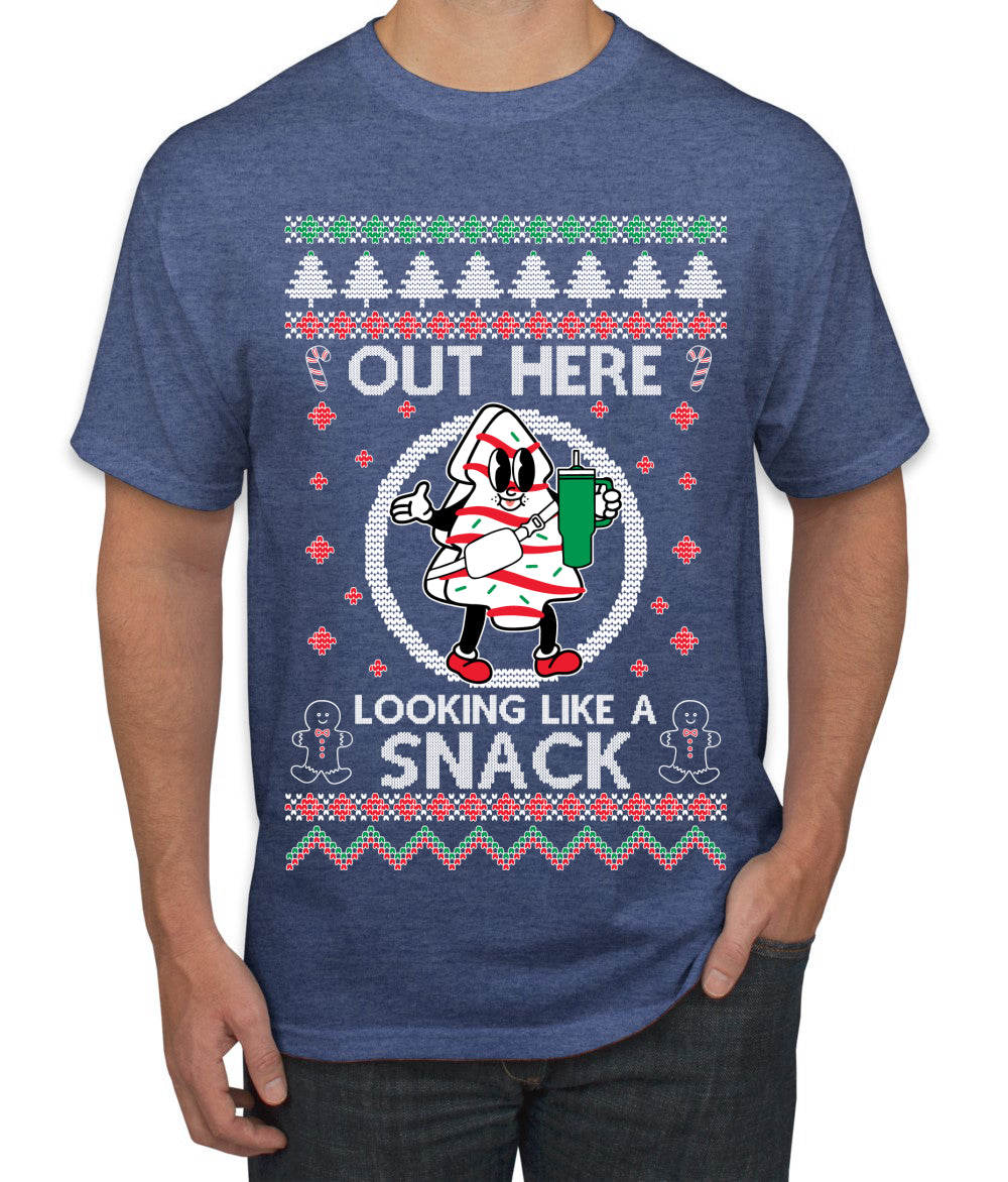 Out Here Looking Like A Snack Cookie, Funny Christmas, Christmas Gifts, Funny Xmas Gift Idea, Ugly Christmas  Men's T-Shirt