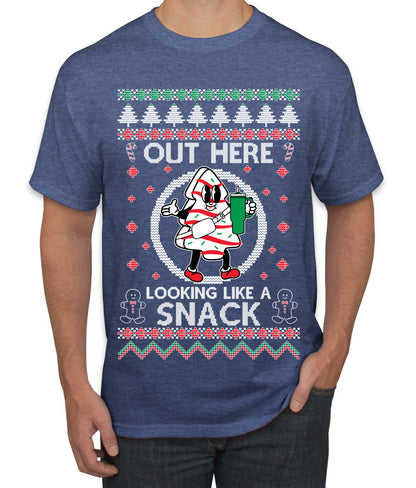 Out Here Looking Like A Snack Cookie, Funny Christmas, Christmas Gifts, Funny Xmas Gift Idea, Ugly Christmas  Men's T-Shirt
