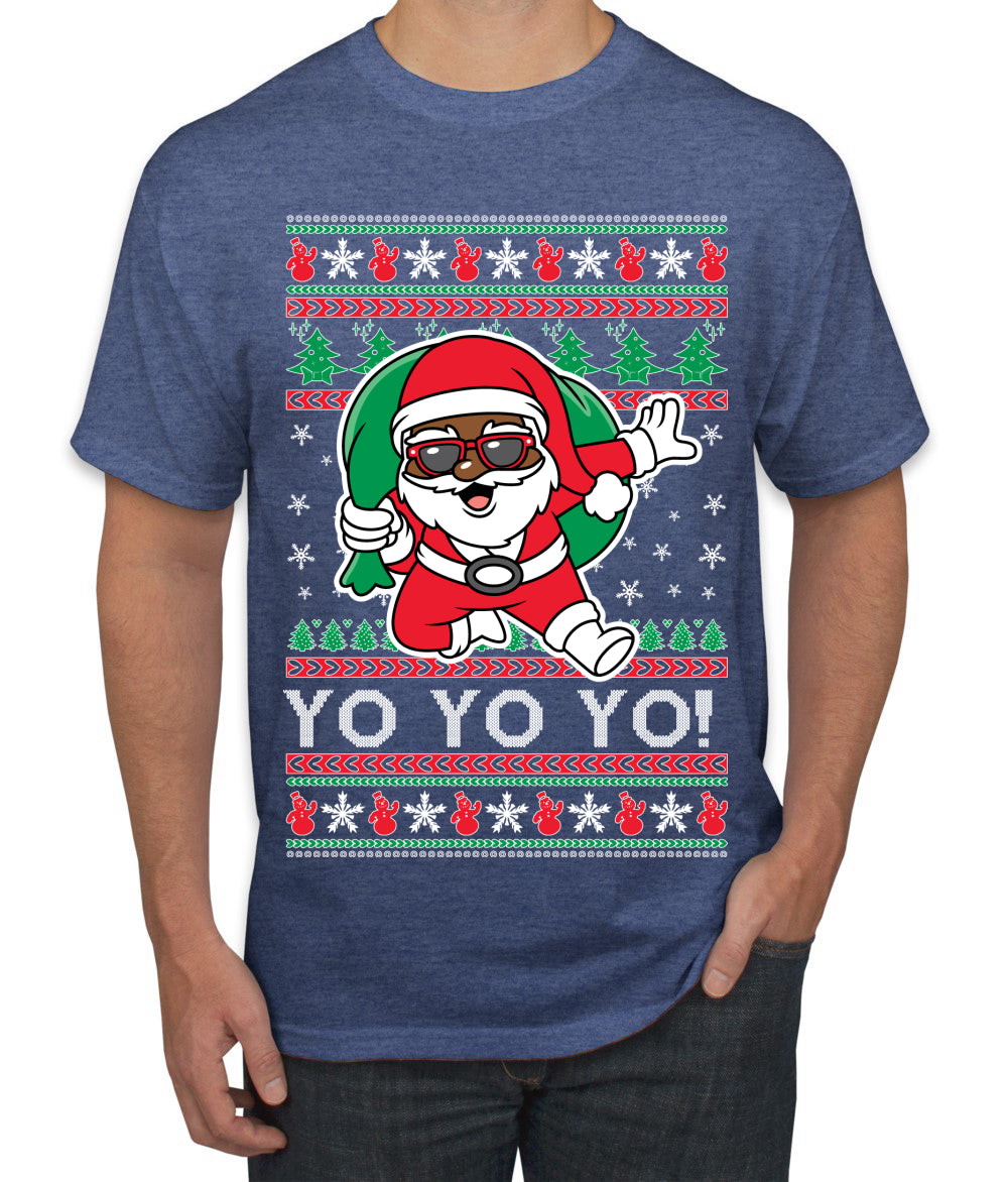Yo Yo Yo Black Santa, Christmas Gifts, Funny Xmas Gift Idea, Ugly Christmas  Men's T-Shirt