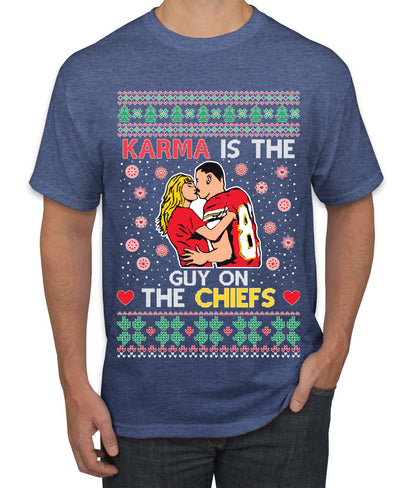 Karma is the Guy on the Football Team, Christmas Gifts, Funny Xmas Gift Idea, Ugly Christmas  Men's T-Shirt