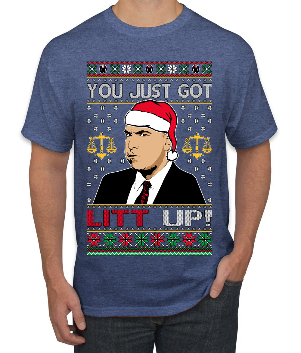 Just Got Litt Up Louis, TV Series, Christmas Gifts, Funny Xmas Gift Idea, Ugly Christmas Sweater Men's T-Shirt