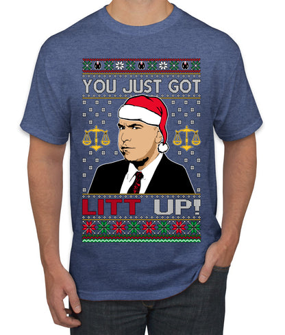 Just Got Litt Up Louis, TV Series, Christmas Gifts, Funny Xmas Gift Idea, Ugly Christmas Sweater Men's T-Shirt