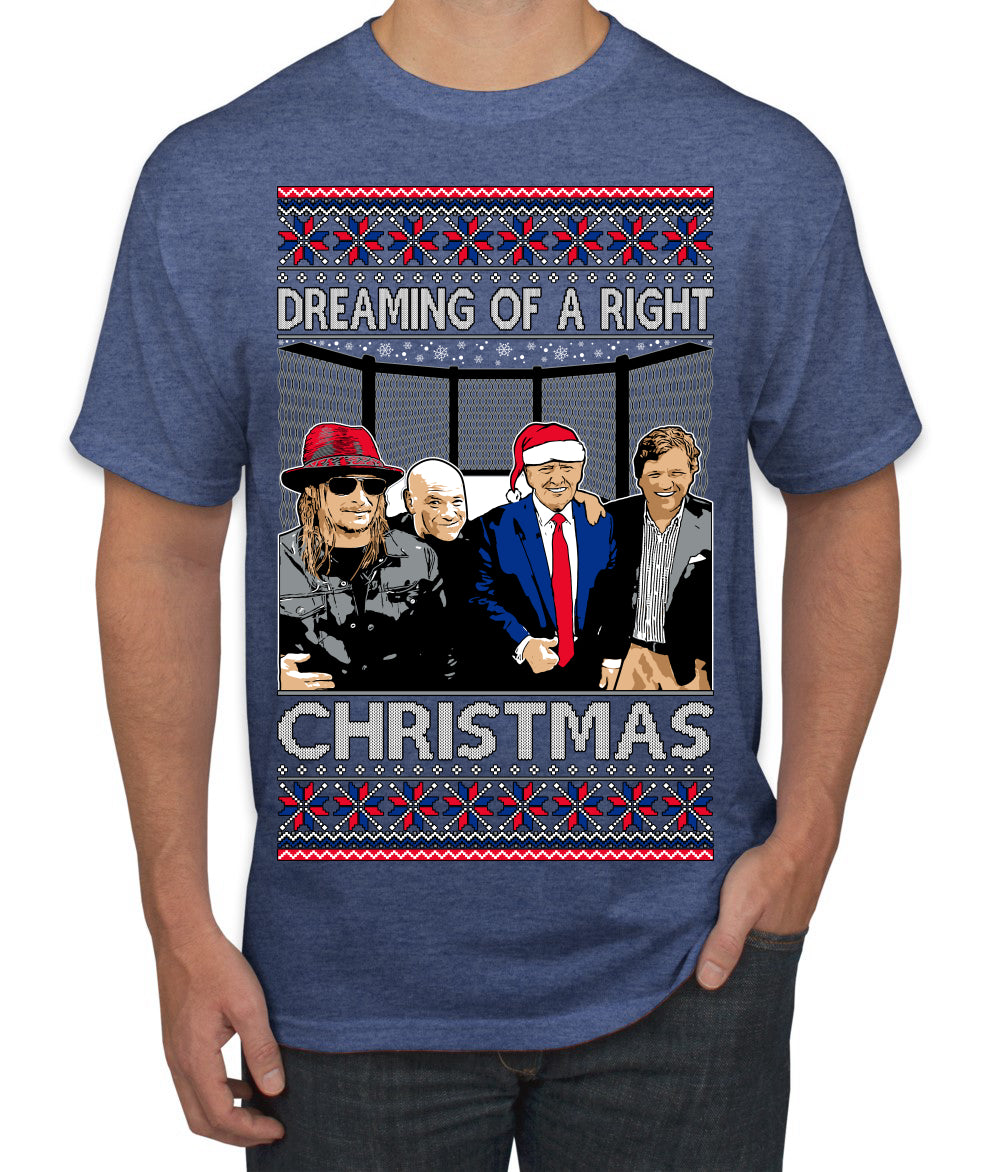 Dreaming Of A Right Christmas, Trump 2024 ,  Christmas Gifts, Funny Xmas Gift Idea, Ugly Christmas Sweater Men's T-Shirt