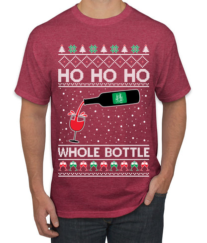 Ho Ho Ho Whole Bottle Wine Spirits, Christmas Gifts, Funny Xmas Gift Idea, Ugly Christmas  Men's T-Shirt