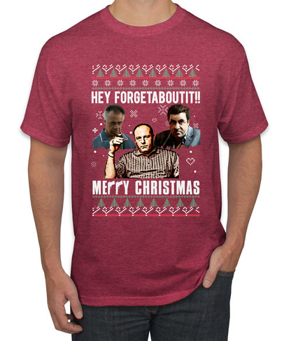 Hey Forgetabout Mery Christmas, Christmas Gifts, Funny Xmas Gift Idea, Ugly Christmas Sweater Men's T-Shirt