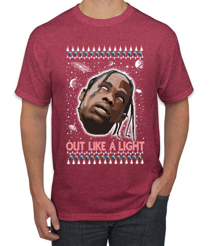 Out Like a Light, Christmas Gifts, Funny Xmas Gift Idea, Ugly Christmas Sweater Men's T-Shirt
