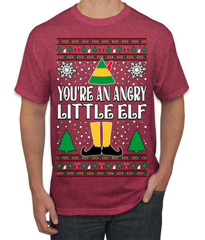 You're An Angry Little Elf Christmas Movie Quote, Christmas Gifts, Funny Xmas Gift Idea, Ugly Christmas Sweater Men's T-Shirt