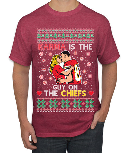 Karma is the Guy on the Football Team, Christmas Gifts, Funny Xmas Gift Idea, Ugly Christmas  Men's T-Shirt