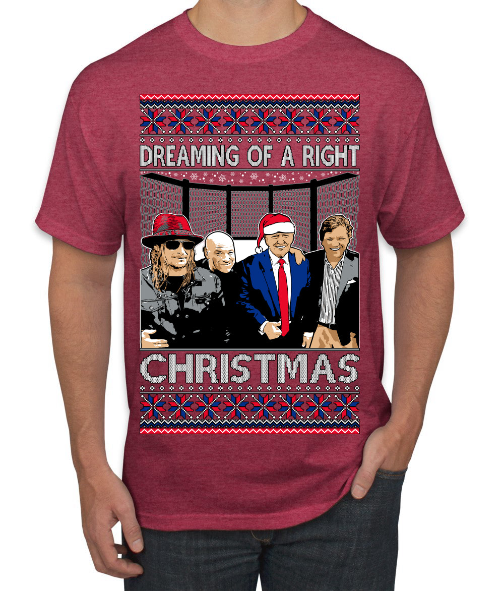 Dreaming Of A Right Christmas, Trump 2024 ,  Christmas Gifts, Funny Xmas Gift Idea, Ugly Christmas Sweater Men's T-Shirt