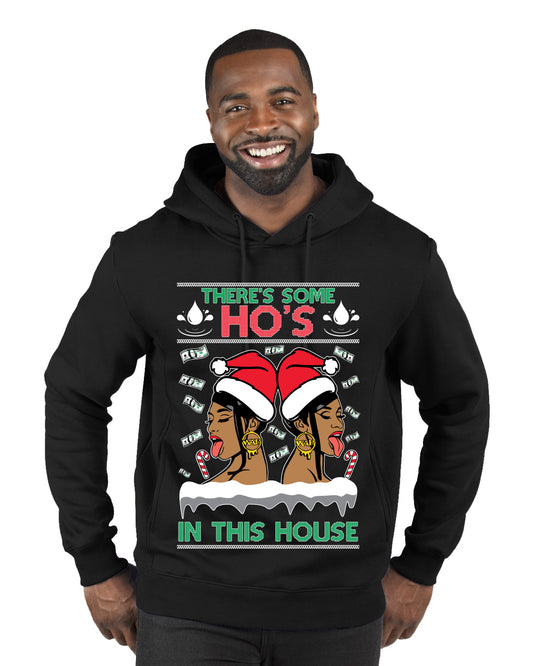 Woman Rapper Ho's In This House, Christmas Gifts, Funny Xmas Gift Idea, Ugly Christmas Sweater Premium Graphic Hoodie Sweatshirt