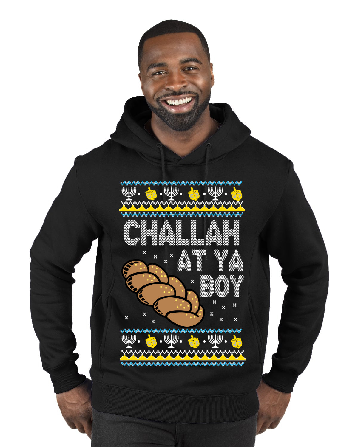 Challah At Ya Boy, Hanukkah Christmas Gifts, Funny Xmas Gift Idea, Ugly Christmas  Premium Graphic Hoodie Sweatshirt
