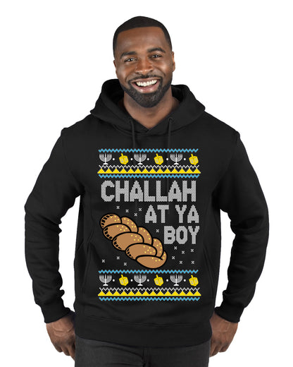 Challah At Ya Boy, Hanukkah Christmas Gifts, Funny Xmas Gift Idea, Ugly Christmas  Premium Graphic Hoodie Sweatshirt