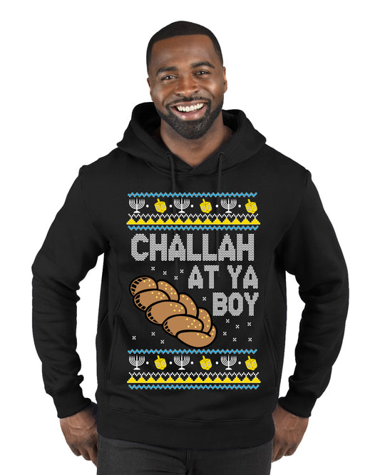 Challah At Ya Boy, Hanukkah Christmas Gifts, Funny Xmas Gift Idea, Ugly Christmas  Premium Graphic Hoodie Sweatshirt