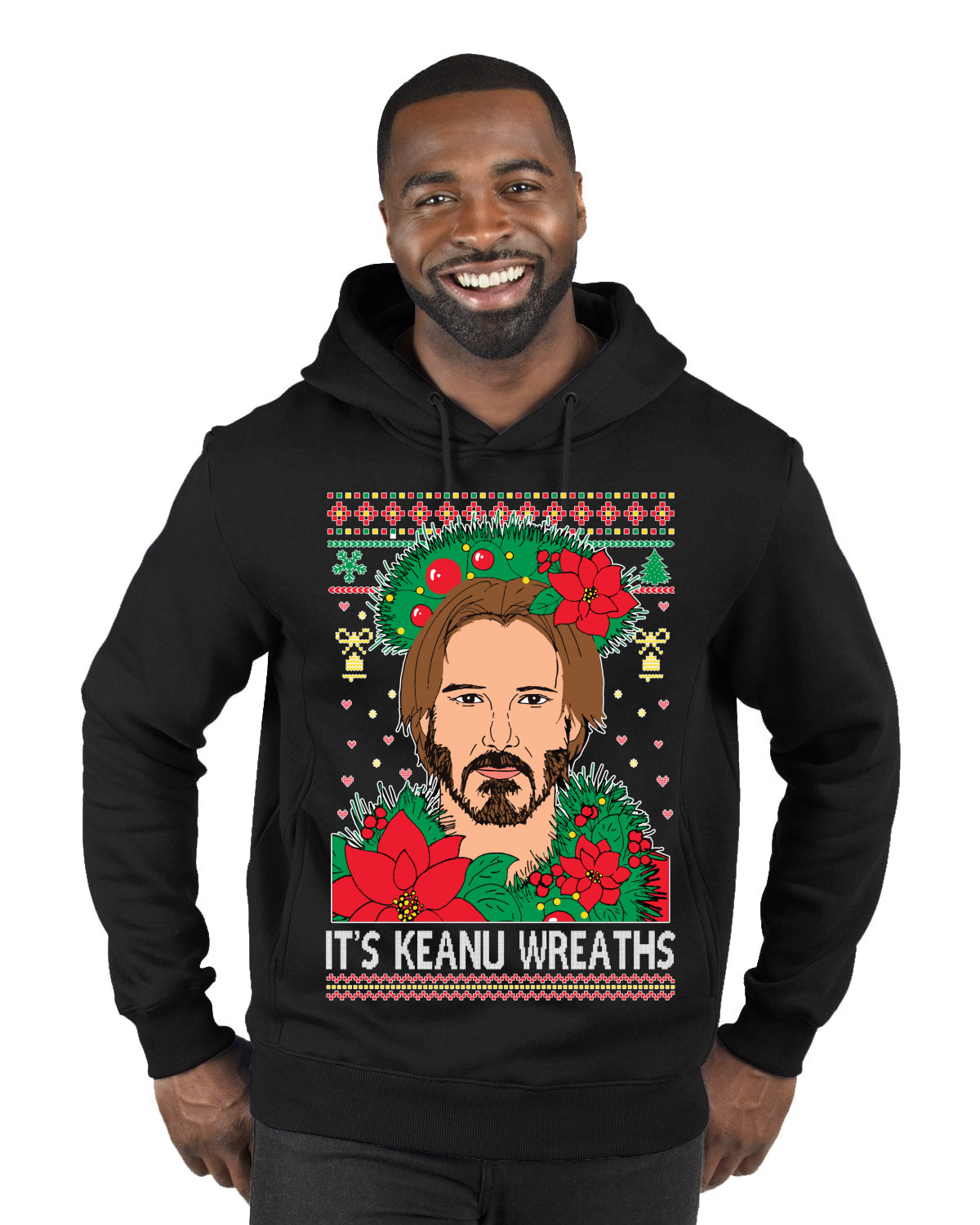 It's Keanu Wreaths ,Christmas Gifts, Funny Xmas Gift Idea, Ugly Christmas Sweater Premium Graphic Hoodie Sweatshirt