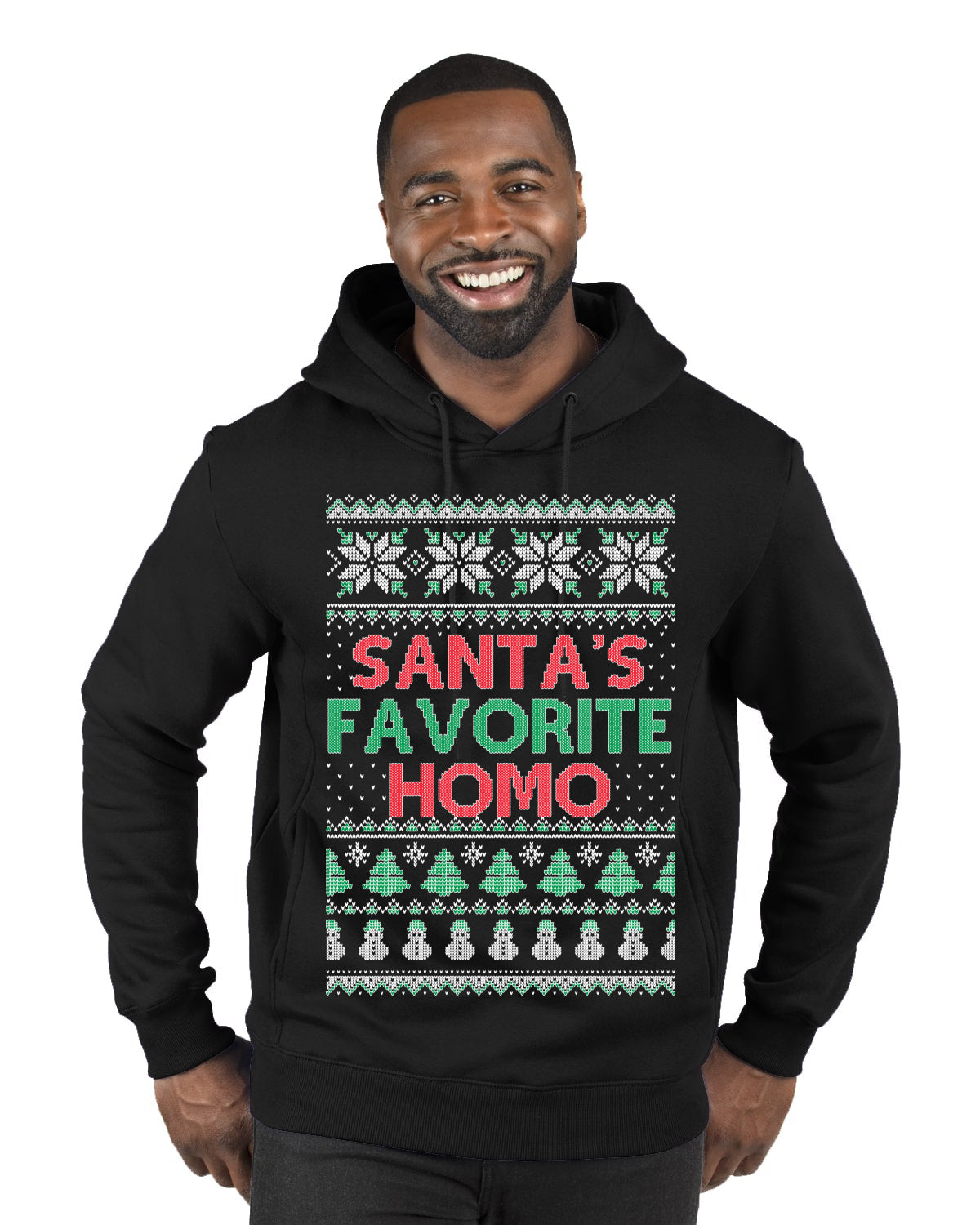Santa's Favorite Homo ,Christmas Gifts, Funny Xmas Gift Idea, Ugly Christmas Sweater Premium Graphic Hoodie Sweatshirt