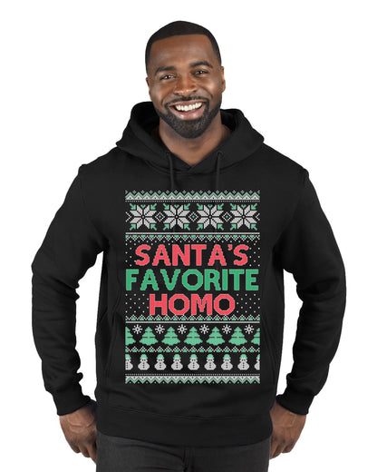 Santa's Favorite Homo ,Christmas Gifts, Funny Xmas Gift Idea, Ugly Christmas Sweater Premium Graphic Hoodie Sweatshirt
