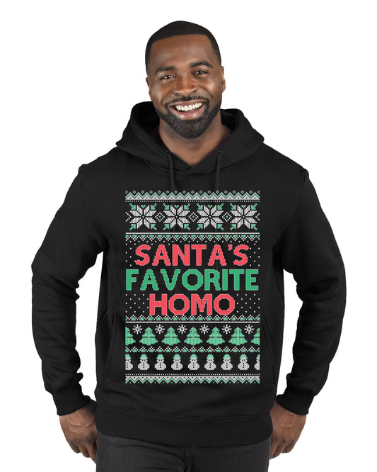 Santa's Favorite Homo ,Christmas Gifts, Funny Xmas Gift Idea, Ugly Christmas Sweater Premium Graphic Hoodie Sweatshirt