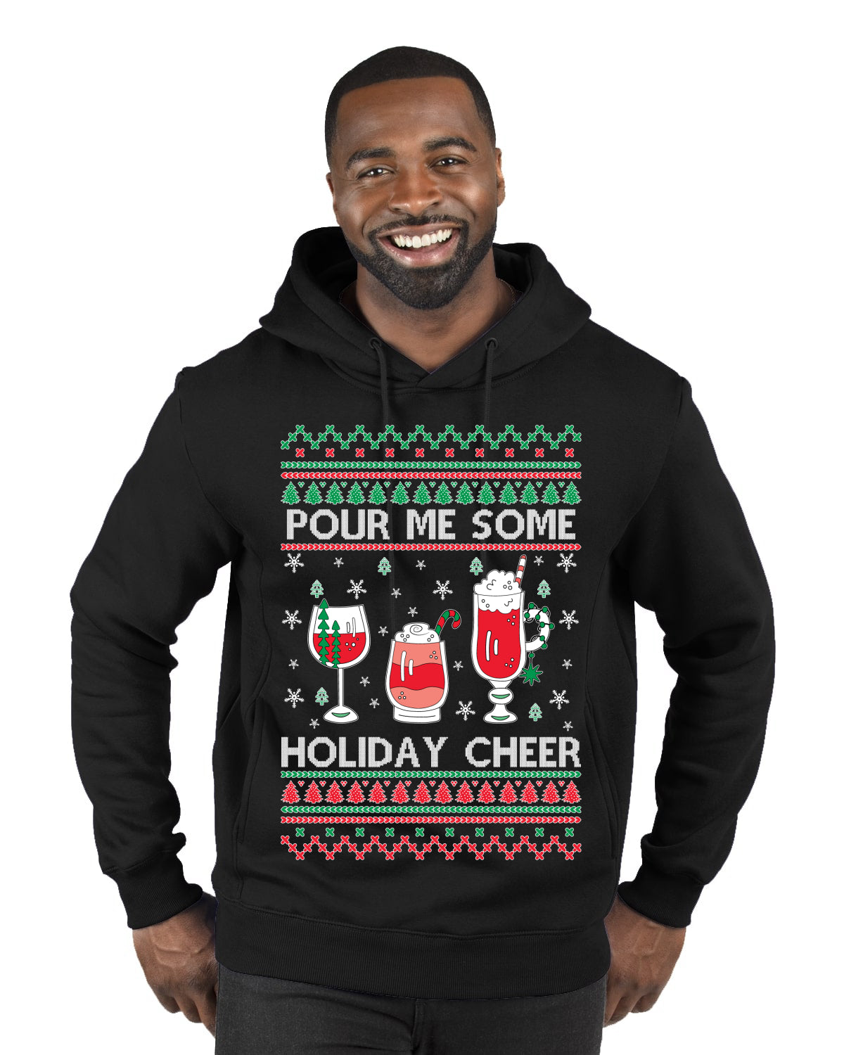 Pour Me Some Holiday Cheer ,Christmas Gifts, Funny Xmas Gift Idea, Ugly Christmas Sweater Premium Graphic Hoodie Sweatshirt