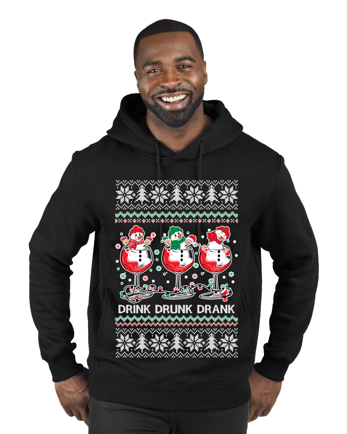 Holiday Spirits Drink Drank Drunk Snowmen, Christmas Gifts, Funny Xmas Gift Idea, Ugly Christmas  Premium Graphic Hoodie Sweatshirt