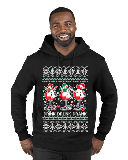Holiday Spirits Drink Drank Drunk Snowmen, Christmas Gifts, Funny Xmas Gift Idea, Ugly Christmas  Premium Graphic Hoodie Sweatshirt