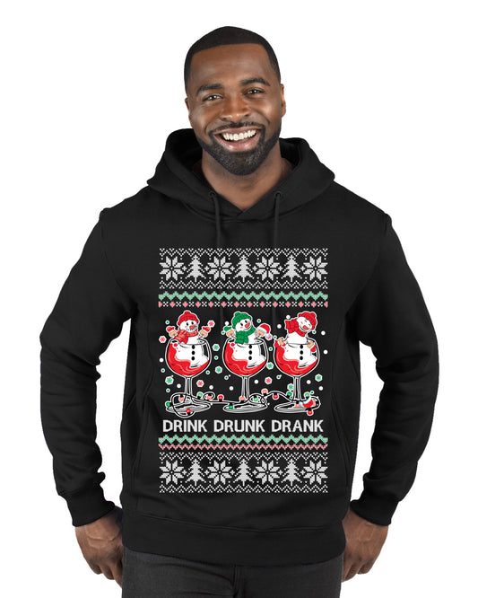 Holiday Spirits Drink Drank Drunk Snowmen, Christmas Gifts, Funny Xmas Gift Idea, Ugly Christmas  Premium Graphic Hoodie Sweatshirt