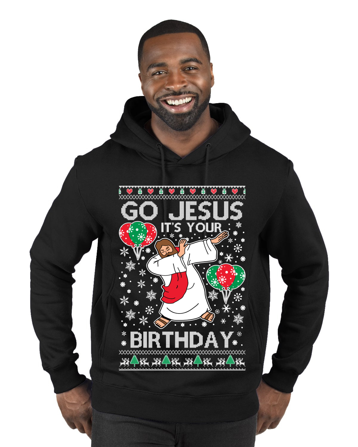 Go Jesus It's Your Birthday, Jesus Birthday, Christmas Gifts, Funny Xmas Gift Idea, Ugly Christmas  Premium Graphic Hoodie Sweatshirt