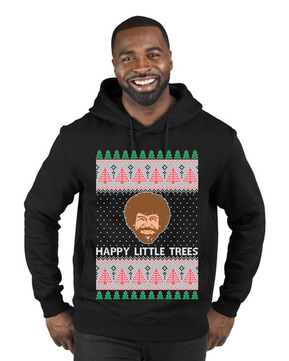 Bob Happy Little Trees Ross Painter, Christmas Gifts, Funny Xmas Gift Idea, Ugly Christmas  Premium Graphic Hoodie Sweatshirt