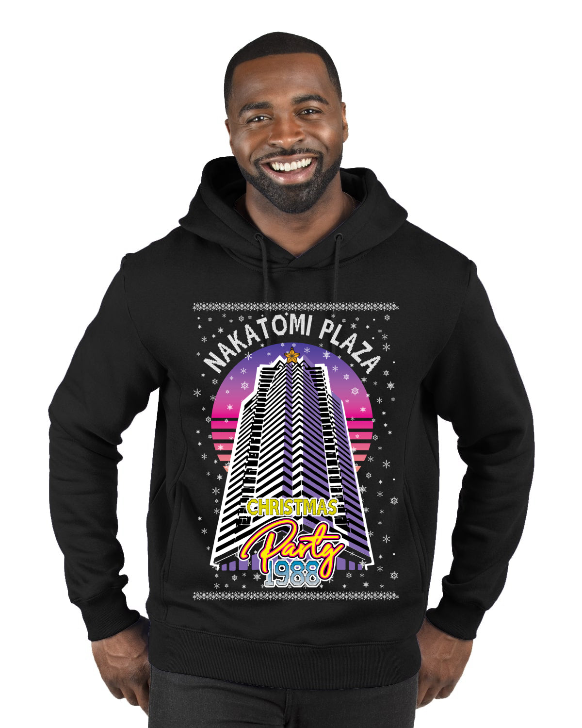 Retro Nakatomi Plaza 1988 Holiday Party, Xmas Movie, Christmas Gifts, Funny Xmas Gift Idea, Ugly Christmas  Premium Graphic Hoodie Sweatshirt
