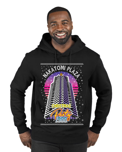 Retro Nakatomi Plaza 1988 Holiday Party, Xmas Movie, Christmas Gifts, Funny Xmas Gift Idea, Ugly Christmas  Premium Graphic Hoodie Sweatshirt