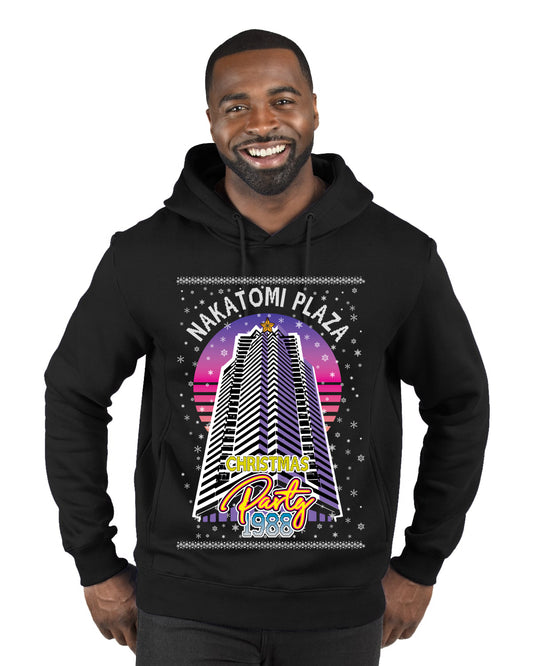 Retro Nakatomi Plaza 1988 Holiday Party, Xmas Movie, Christmas Gifts, Funny Xmas Gift Idea, Ugly Christmas  Premium Graphic Hoodie Sweatshirt