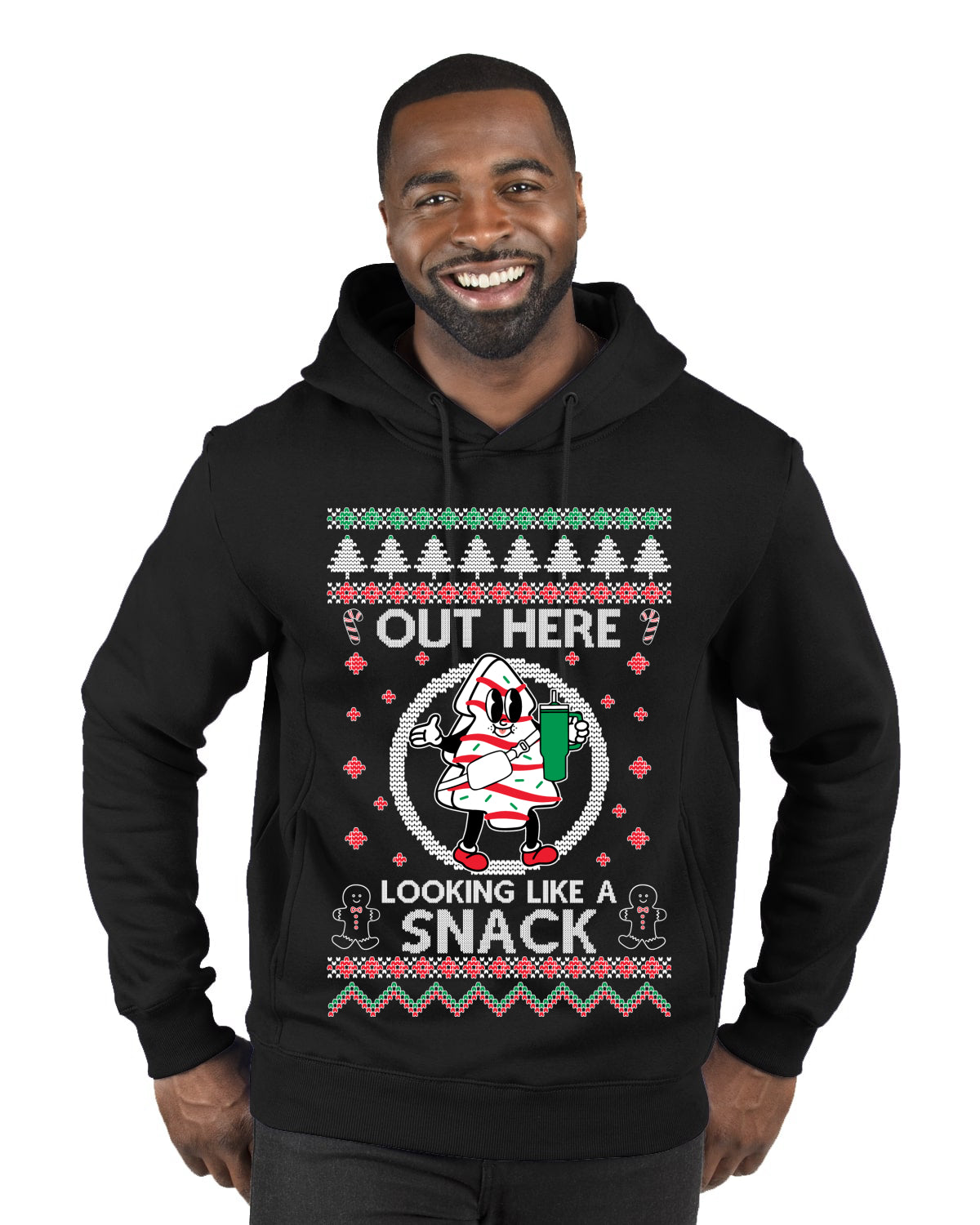 Out Here Looking Like A Snack Cookie, Funny Christmas, Christmas Gifts, Funny Xmas Gift Idea, Ugly Christmas  Premium Graphic Hoodie Sweatshirt