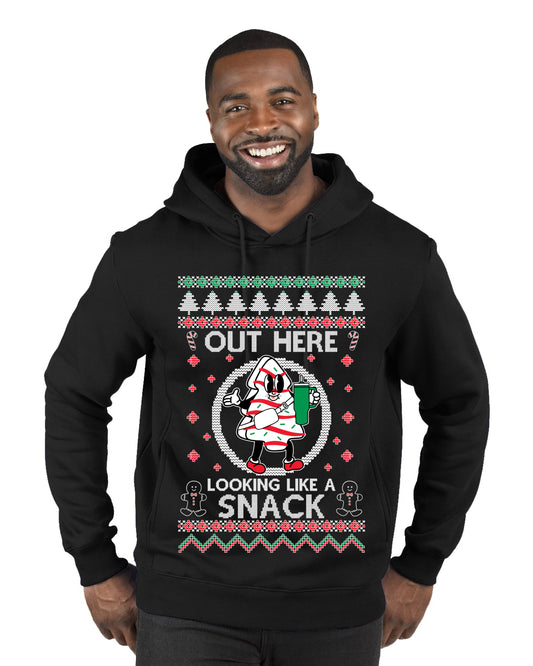 Out Here Looking Like A Snack Cookie, Funny Christmas, Christmas Gifts, Funny Xmas Gift Idea, Ugly Christmas  Premium Graphic Hoodie Sweatshirt