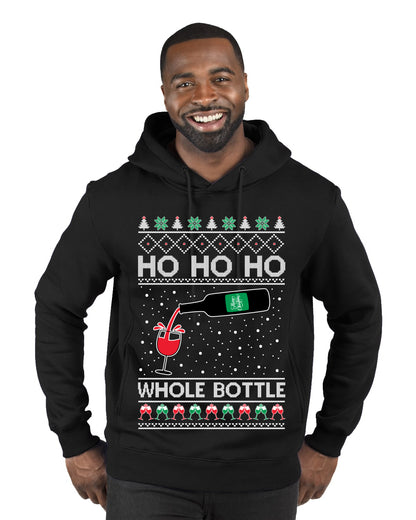 Ho Ho Ho Whole Bottle Wine Spirits, Christmas Gifts, Funny Xmas Gift Idea, Ugly Christmas  Premium Graphic Hoodie Sweatshirt