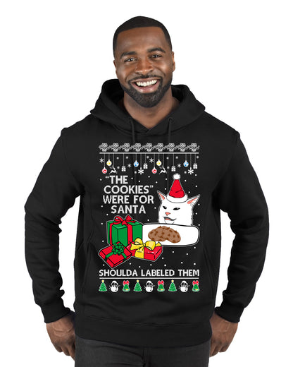 Cat Meme The Cookies Were For Santa Cute Xmas Meme, Christmas Gifts, Funny Xmas Gift Idea, Ugly Christmas Sweater Premium Graphic Hoodie Sweatshirt