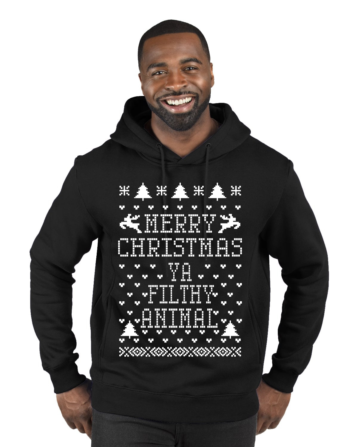Merry Xmas You Filthy Animal, Christmas Gifts, Funny Xmas Gift Idea, Ugly Christmas Sweater Premium Graphic Hoodie Sweatshirt