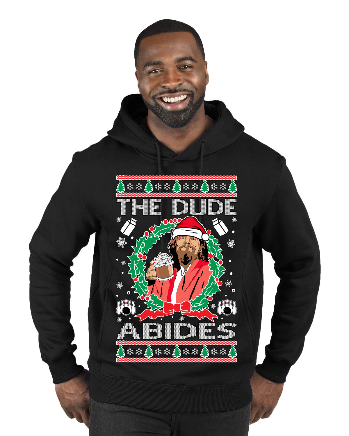 Big Lebowski - The Dude Abides, Christmas Gifts, Funny Xmas Gift Idea, Ugly Christmas Sweater Premium Graphic Hoodie Sweatshirt