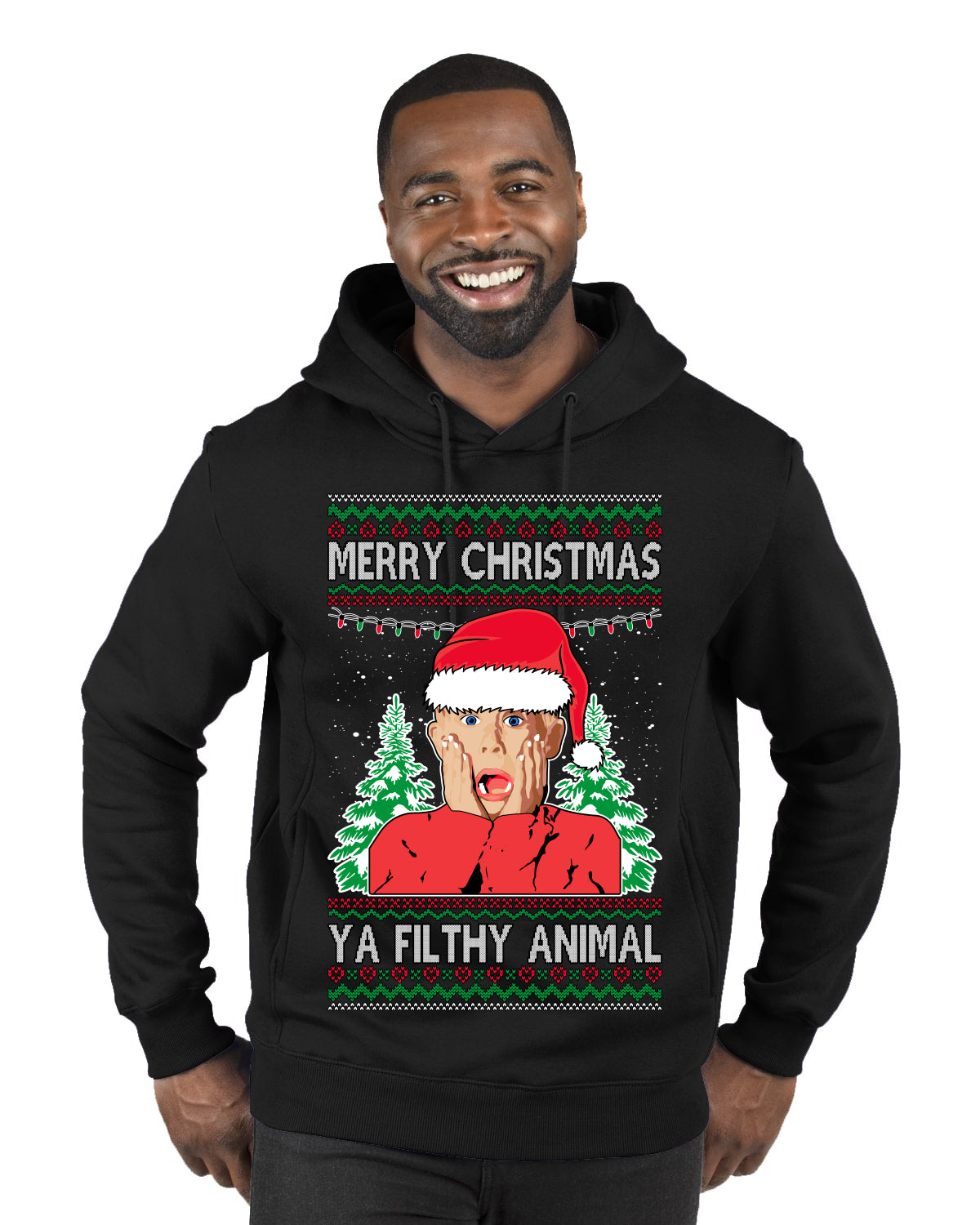 Filthy Animal Christmas Sweatshirt Kevin Movie Christmas Sweater, Ugly Christmas Sweater Unisex Crewneck Sweatshirt Ugly Christmas Sweater Premium Graphic Hoodie Sweatshirt