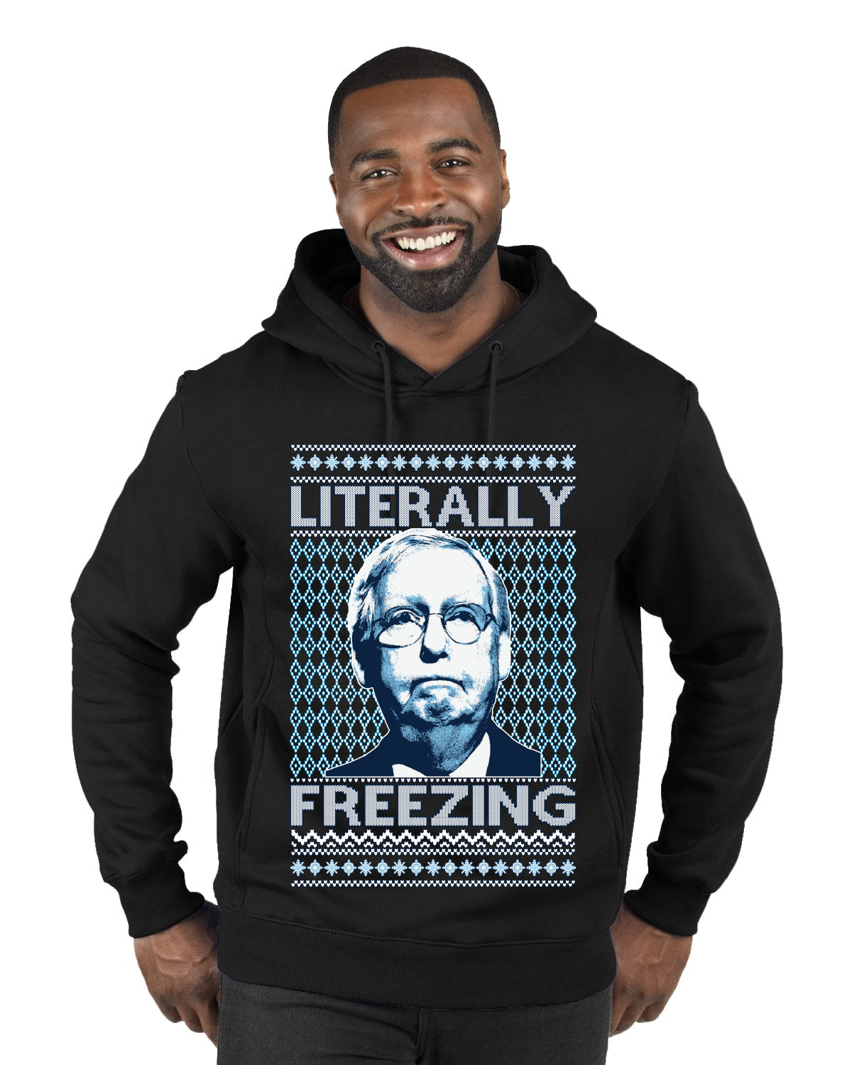 Literally Freezing McConnell , Merry Christmas Tee, Ugly Christmas,  Sweater Premium Graphic Hoodie Sweatshirt