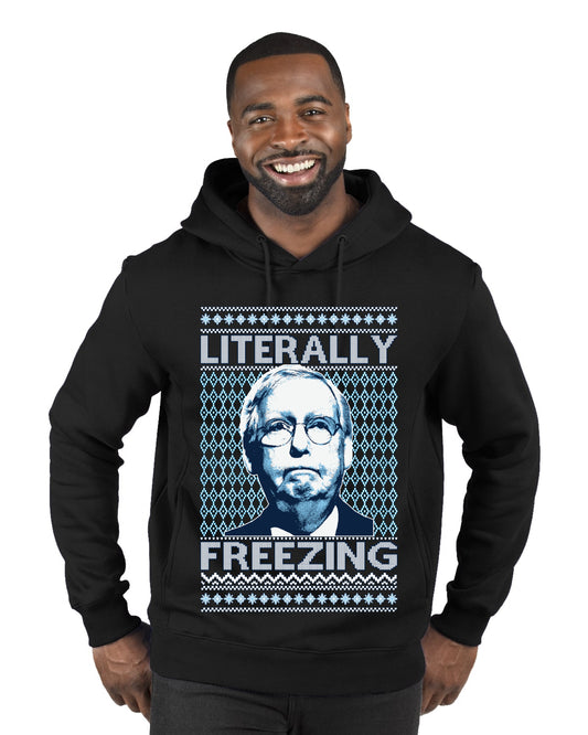 Literally Freezing McConnell , Merry Christmas Tee, Ugly Christmas,  Sweater Premium Graphic Hoodie Sweatshirt
