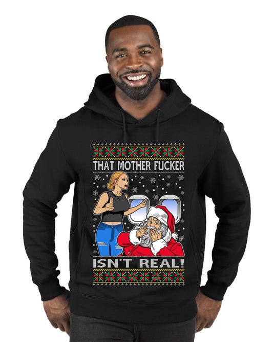 That Santa Mother F Isn't Real , Merry Christmas Tee, Ugly Christmas,  Sweater Premium Graphic Hoodie Sweatshirt