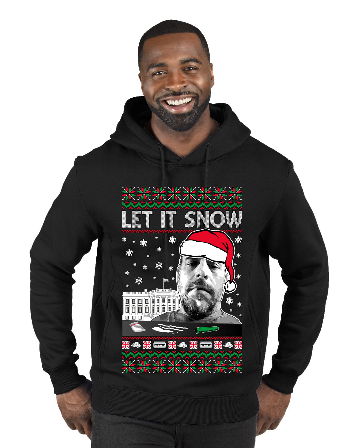 Hunter Let It Snow Biden , Merry Christmas Tee, Ugly Christmas,  Sweater Premium Graphic Hoodie Sweatshirt