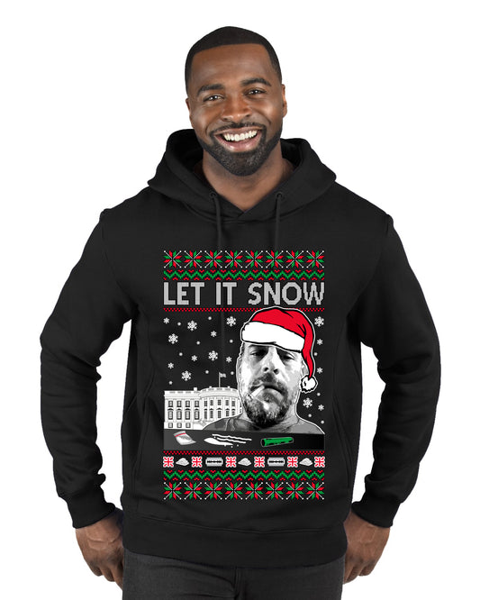 Hunter Let It Snow Biden , Merry Christmas Tee, Ugly Christmas,  Sweater Premium Graphic Hoodie Sweatshirt