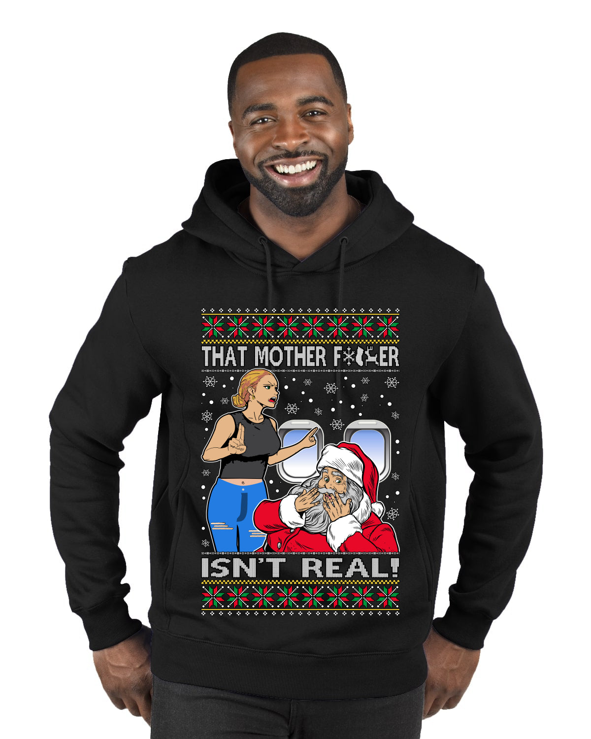 That Santa Mother F Isn't Real CLEAN , Merry Christmas Tee, Ugly Christmas,  Sweater Premium Graphic Hoodie Sweatshirt