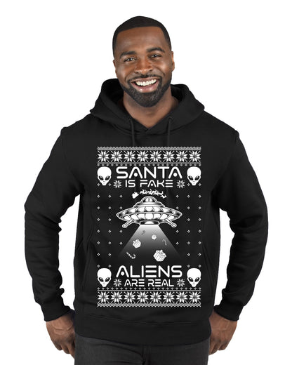 Santa Is Fake Aliens Are Real ,Christmas Gifts, Funny Xmas Gift Idea, Ugly Christmas Sweater Premium Graphic Hoodie Sweatshirt