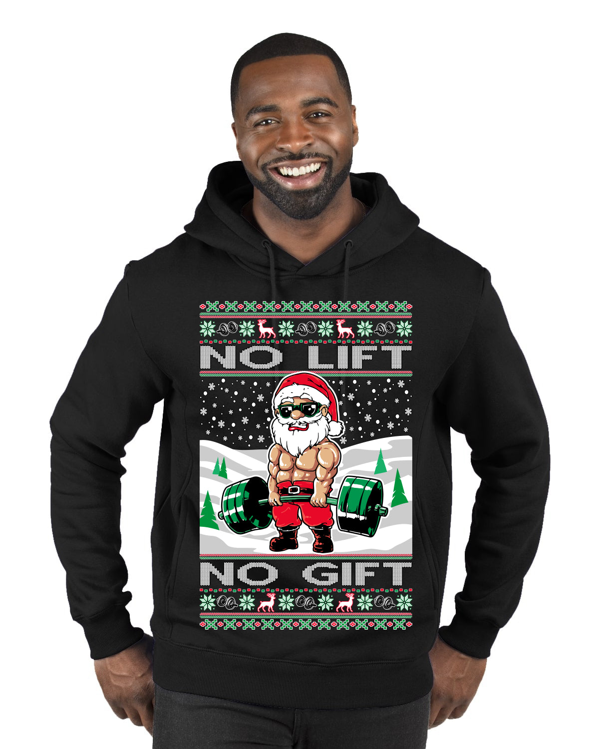 Merry Liftmas No Lift No Gift, Christmas Gifts, Funny Xmas Gift Idea, Ugly Christmas Sweater Premium Graphic Hoodie Sweatshirt