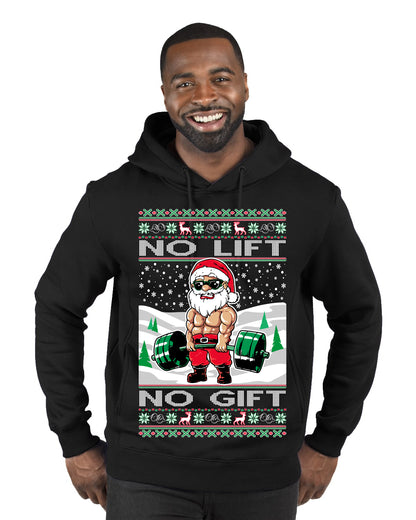 Merry Liftmas No Lift No Gift, Christmas Gifts, Funny Xmas Gift Idea, Ugly Christmas Sweater Premium Graphic Hoodie Sweatshirt