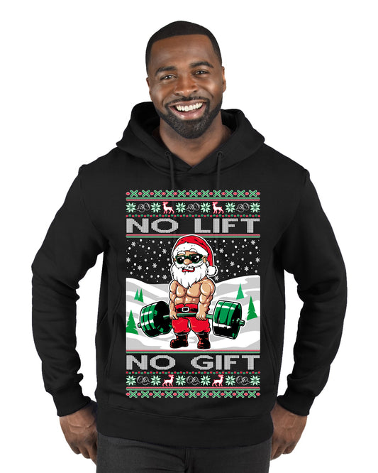 Merry Liftmas No Lift No Gift, Christmas Gifts, Funny Xmas Gift Idea, Ugly Christmas Sweater Premium Graphic Hoodie Sweatshirt